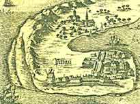 Рисунок Пиллау с крепостью 1684 год