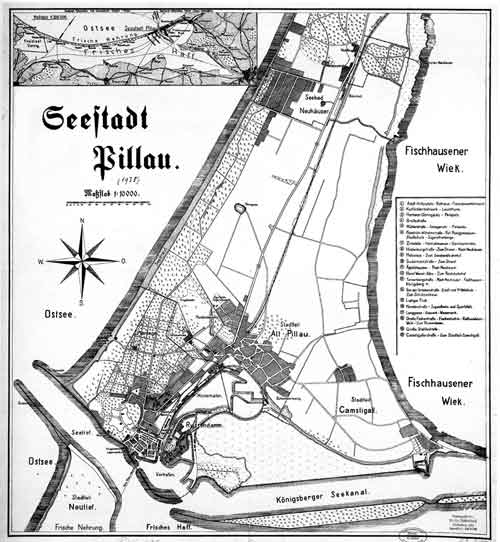 Карта Пиллау, 1938 год
