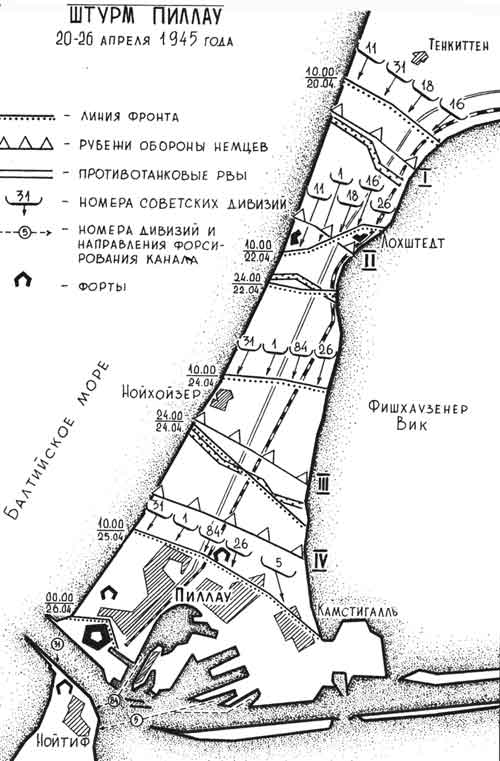 Карта укреплений противника, 1945 год